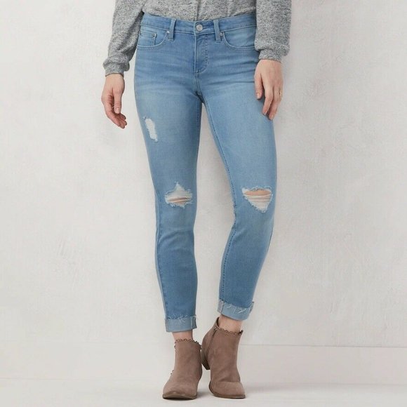 lauren conrad cuffed skinny ankle jeans
